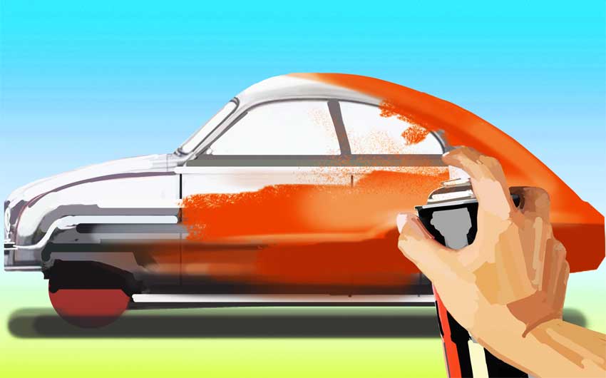 painting a car