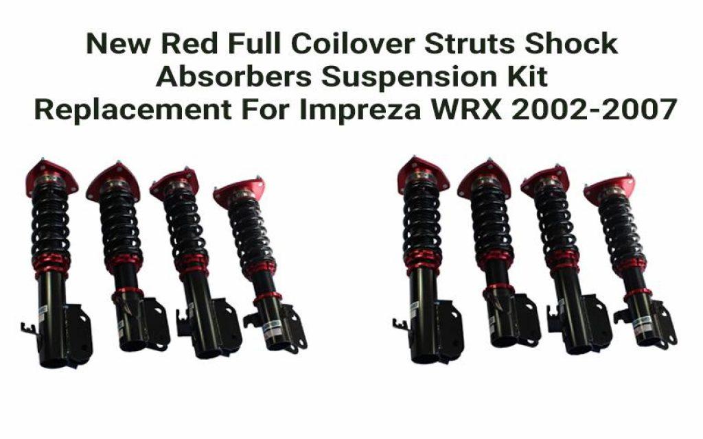 JDMSPEED New Red Full Coilover Struts Shock Absorbers Suspension Kit Replacement For Impreza WRX