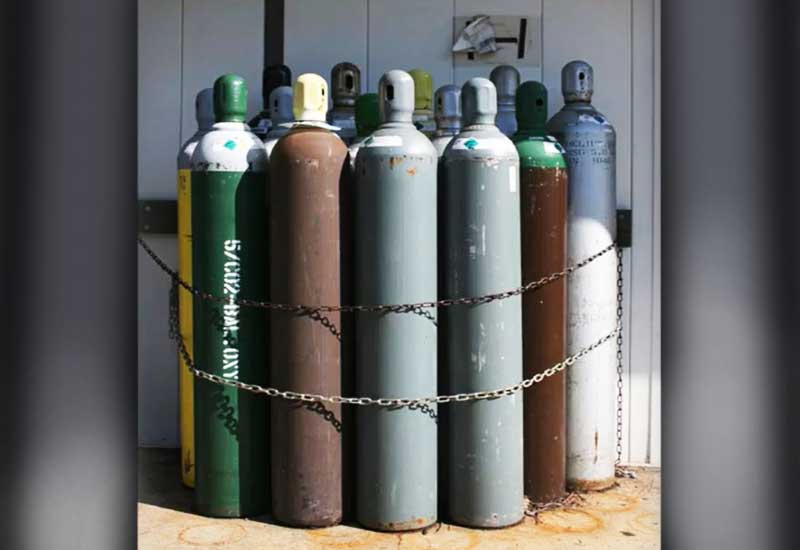 Oxygen tanks for welding