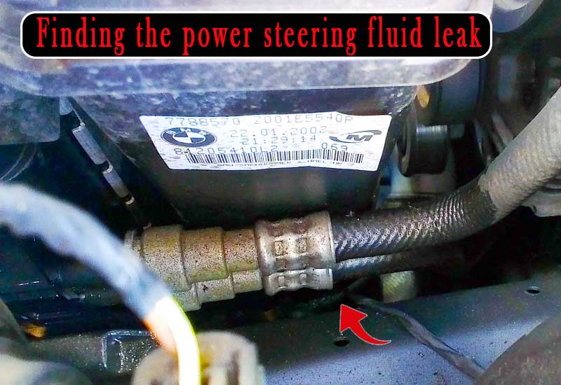 Finding the power steering fluid leak