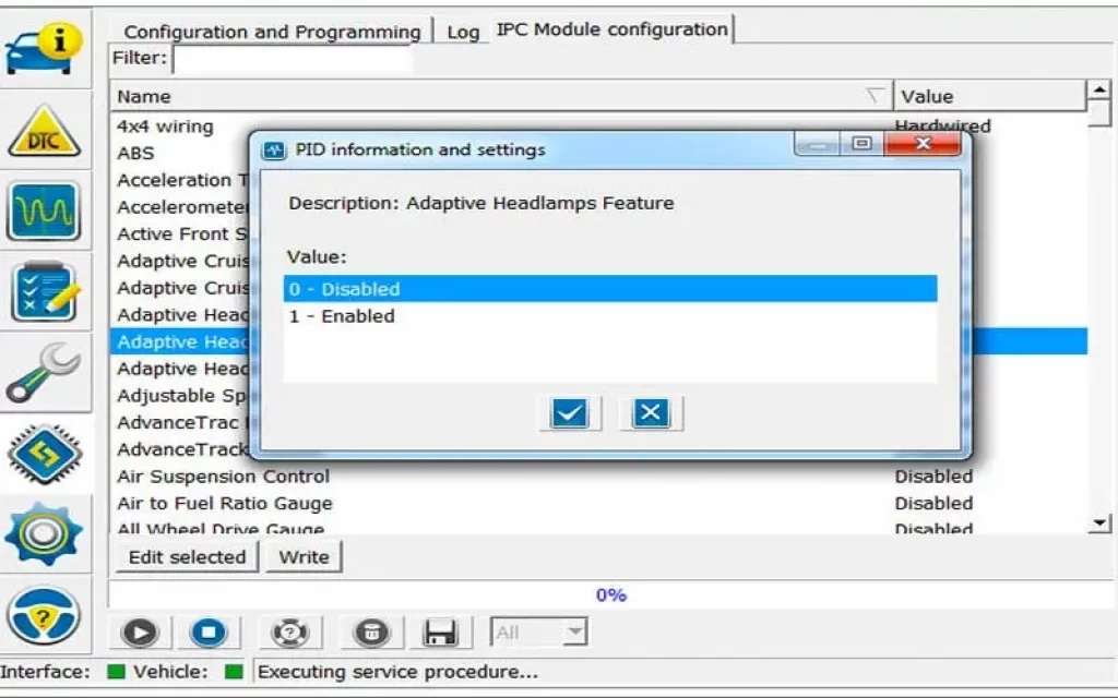 Disable MyKey® options in IPC and other modules if available.