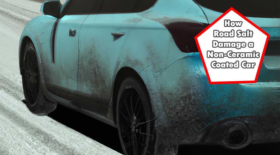 damaged car caused by road salt