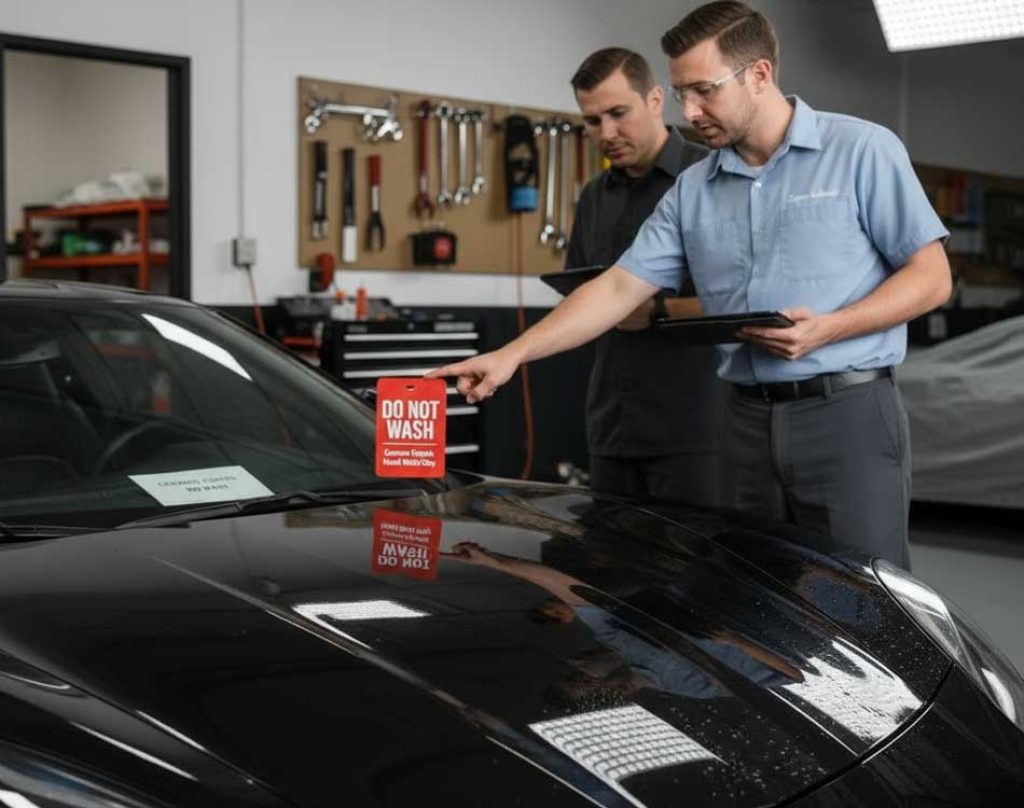 Avoid dealership/valet “complimentary” washes