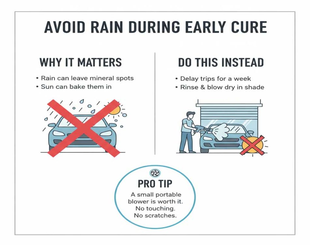 Avoid driving in heavy rain