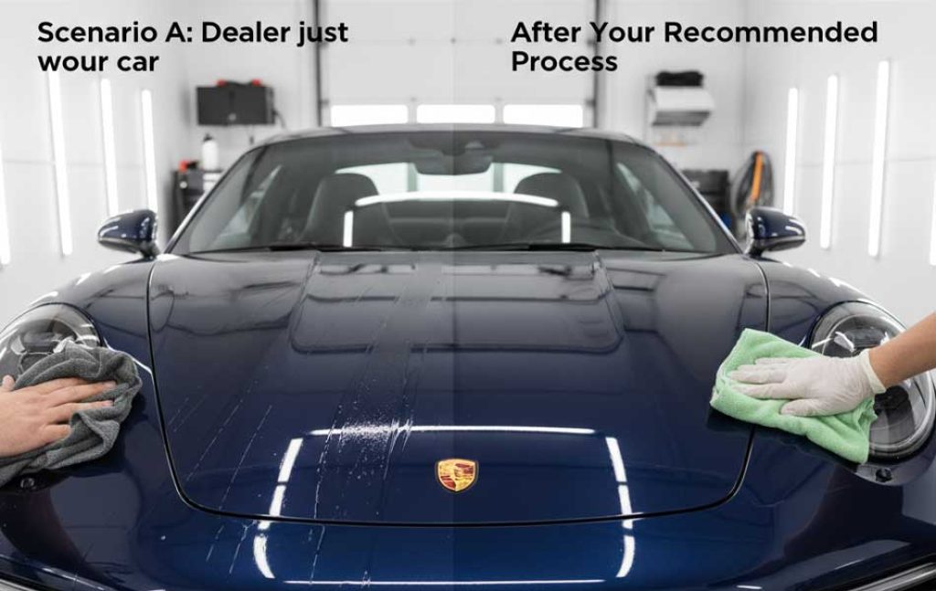 wax or oils are still on the paint